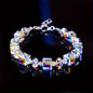 LADY COLOUR A Little Romance Silvery Bracelets for Women Northern Lights Artificial Crystals Bracelet 18.03cm+5.08cm Extension, Mother's Day Birthday Anniversary Jewelry Gift for Women, Mom, Ladies, Wife