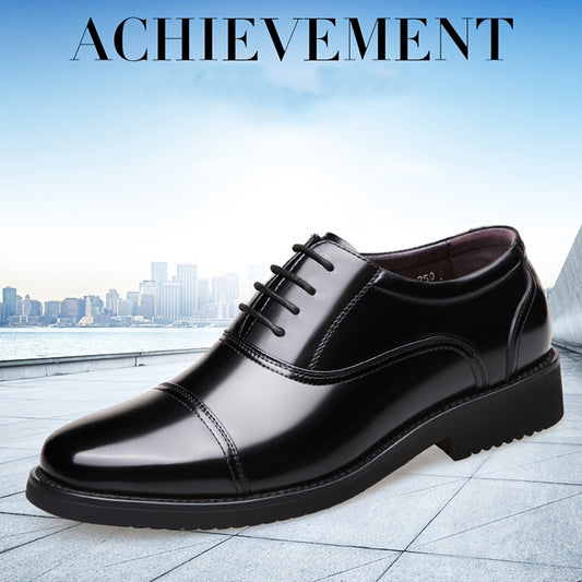 Men'S Black Lace-Up Dress Shoes - Stylish Loafers with Rubber Sole, Faux Upper, Perfect for Business and Casual Attire, Casual Shoes | Sleek Loafers | Durable Footwear
