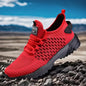 Men'S Oversized Athletic Shoes - Striped Breathable Fabric Running Shoes with Stable Support.