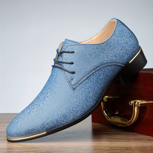 Men's Solid Color Slip On Derby Shoes, Comfy Non Slip Rubber Sole Durable Walking Shoes, Men's Footwear