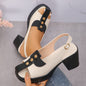 2025paragraph Women's Chunky Heel Open-Toe High Heels - Slip-On Synthetic Cover Block Heels with Decorative Studs, Black Elegant Versatile Dress Shoes for Casual & Formal Occasions, High Heel Boots, Everyday Elegant Wear, Crisscross Strap Design, Durable
