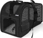 Cat Carrier Dog Backpack Expandable, Portable Breathable Rucksack with Front Opening-Mesh Window-Pockets, Extendable Back More Space Great for Carrying Puppy Dogs Cats (Black)