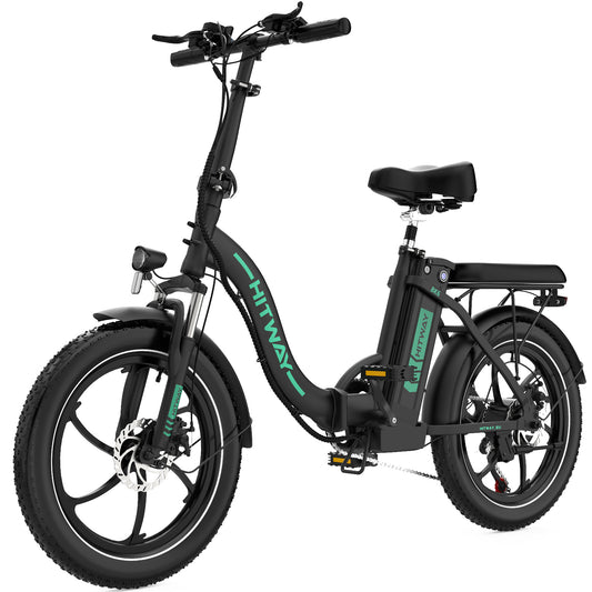 HITWAY Electric Bike, 20" Fat Tire Ebikes, 13Ah 250W 36V E Bike, Electric Folding Bikes 25km/h with 7 Gears System City E Bike Mountain Bicycle