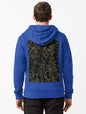 Glittering Abstract Texture - Black and Blue Sparkle Art Zipped Hoodie