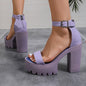 Women's Super High Heeled Sandals, Fashion Platform Open Toe Ankle Strap High Heels, Casual Candy Color Party & Prom Shoes