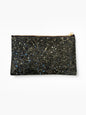 Glittering Abstract Texture - Black and Blue Sparkle Art Zipper Pouch