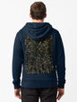 Glittering Abstract Texture - Black and Blue Sparkle Art Zipped Hoodie
