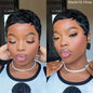 1pc Women'S Short Pixie Cut Wig - 150% Density Brazilian Virgin Human Hair, Basics Style Straight, Machine Made Rose Net Cap, Easy to Wear for Beginners