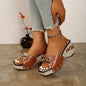 Women'S Stylish Red Tassel Sandals with Double Buckles - High Heel, Platform, TPU Upper, Synthetic Lining, Rubber Sole, Perfect for Summer, Summer Footwear | Stylish High Heel | Tassel Embellishments