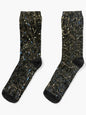 Glittering Abstract Texture - Black and Blue Sparkle Art Socks