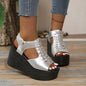 New Summer Women'S Shoes with Thick-Soled, Non-Slip, Zip-Up, High-Heeled Sandals in Larger Sizes.