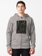 Glittering Abstract Texture - Black and Blue Sparkle Art Zipped Hoodie
