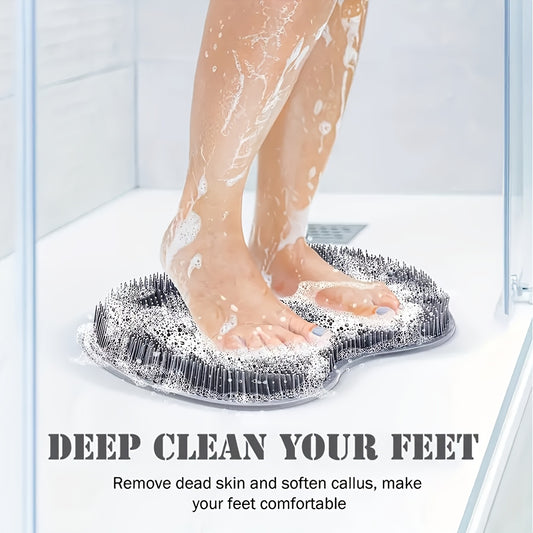 1pc SoftBreeze Silicone Foot Scrubber Pad with Suction Cup, Hypoallergenic Non-Slip Deep Cleaning Foot Massager for Shower, Unscented Manual Exfoliating Foot Brush for Home Bathroom Use