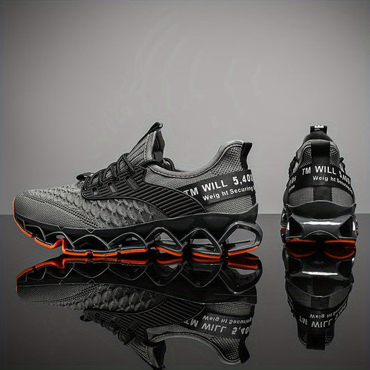 Men's Breathable Sneakers - Comfortable Casual Running Shoes with Lace-Up Design, Durable Sole