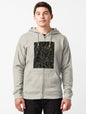 Glittering Abstract Texture - Black and Blue Sparkle Art Zipped Hoodie