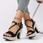 2023 Chic Women's High Heels - Open Toe, Block Heel Sandals with Ankle Strap, Lightweight & Comfortable for Summer