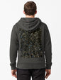 Glittering Abstract Texture - Black and Blue Sparkle Art Zipped Hoodie