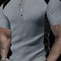 Men's Fashion Casual Business Shirt | High-end Black and White Waffle Print Collar T-shirt | Essential Golf Suit | Breathable and Warm | Indoor Party and Outdoor Sports | Wardrobe Must-have Casual Vacation Trendy Style | Middle East Ramadan Religious Elem