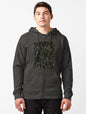 Glittering Abstract Texture - Black and Blue Sparkle Art Zipped Hoodie