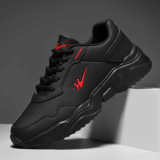 Men's Wear-resistant Sneakers, Easily Wiped Clean Athletic Shoes, Breathable Lace-ups