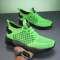 Men's Breathable Mesh Sneakers - Ultra-Comfortable, Non-Slip, Geometric Print with Red Accents - Perfect for Running, Basketball, Tennis, and Casual Wear - Lightweight & Stylish for Active Men