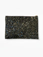 Glittering Abstract Texture - Black and Blue Sparkle Art Zipper Pouch