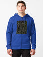 Glittering Abstract Texture - Black and Blue Sparkle Art Zipped Hoodie