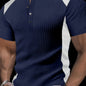 Men's Fashion Casual Business Shirt | High-end Black and White Waffle Print Collar T-shirt | Essential Golf Suit | Breathable and Warm | Indoor Party and Outdoor Sports | Wardrobe Must-have Casual Vacation Trendy Style | Middle East Ramadan Religious Elem