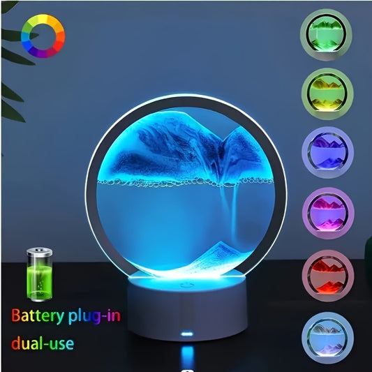 3D Sand Art Lamp with Touch Control - USB Powered, Multi-Color Desktop Decor for Living Room, Bedroom - Ideal Gift for Youngsters, Family, Friends on Birthdays, Halloween, Christmas, Lamps for Living Room