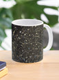 Glittering Abstract Texture - Black and Blue Sparkle Art Classic Mug