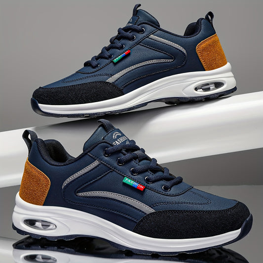 Men's Stylish Casual Sneakers - Breathable, Non-Slip Rubber Sole, Lace-Up Shoes for All Seasons