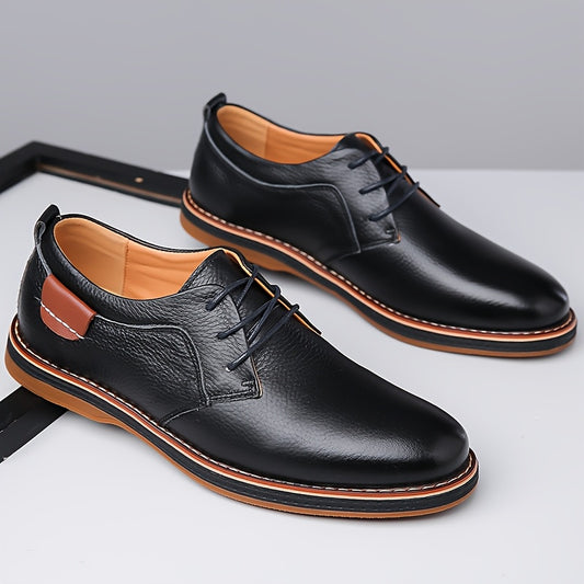 Men's Plus Size Business Casual Genuine Leather Loafers Dress Shoes Driving Comfortable, Solid Color Full Grain Genuine Leather Upper Lace-up Design Available in 3 Colors, Thick Sole Durable Non-slip Wear-resistant Long-lasting No Foot Fatigue 11 Sizes to