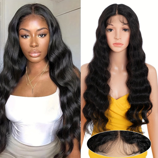 Brazilian Human Hair Lace Front Wig 71.12 cm 150% Density Glueless Loose Body Wave 13x5x1 Lace Frontal Pre-Plucked Baby Hair Natural Look for Women & Men, All Ethnicities