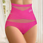 1pc MIOTAN High-Waisted Tummy Control Women'S Briefs, Breathable Mesh Crossed Waist Cincher, Fiber, Seamless Shaping Underwear with Butt Lifting, Elegant Solid Color, 90% Polyester 10% Elastane, 200gsm Knit Fabric - 1pc