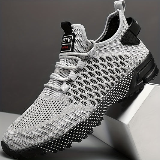 Men's High-Top Breathable Summer Sports Shoes - Stability Support EVA Sole, Striped Design for Basketball, Running & Casual Wear - Lightweight Air Trainer Sneakers, Basketball Shoes