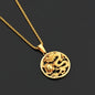 1pcs New Fashion Retro Chinese Ethnic Style Twelve Zodiac Dragon Medal Pendant Men's And Women's Necklace Punk Lucky Amulet Jewelry Gift