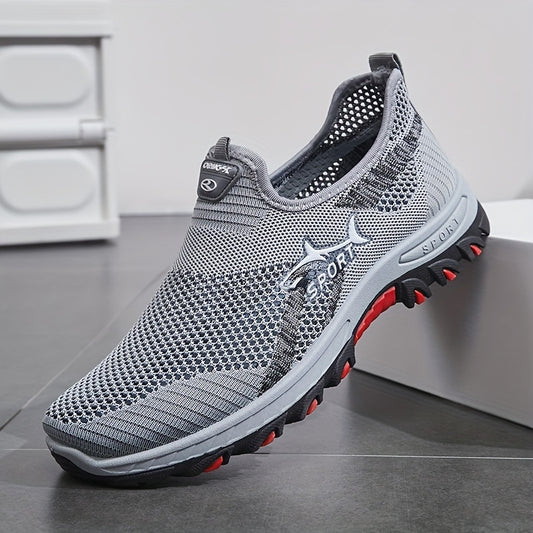 Men'S Breathable Mesh Slip-On Athletic Shoes - Low Top, Round Toe, Rubber Sole, Casual Sports Style for Spring/Summer, Athletic Footwear | Breathable Upper | Rubber Sole Sneakers