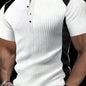 Men's Fashion Casual Business Shirt | High-end Black and White Waffle Print Collar T-shirt | Essential Golf Suit | Breathable and Warm | Indoor Party and Outdoor Sports | Wardrobe Must-have Casual Vacation Trendy Style | Middle East Ramadan Religious Elem