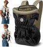 Portable Dog Backpack Carrier with Safety Hook Comfortable Pet Backpack for Small Dogs Pet Front Carrier Ideal for Travel Camping Hiking (Olive Green, M)