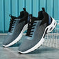 Men's Breathable Fabric Casual Sneakers with Geometric Pattern - Lace-Up Low-Top Design, Rubber Sole for Outdoor Running & All-Season Wear, Black/White/Golden Accents, Active Lifestyle Shoes, Sleek Footwear, Comfortable Fit, Sneakers, Casual Attire