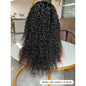 13x4 Kinky Curly Lace Front Wig for Women - 180% Density Human Hair, Pre-Plucked Hairline with Baby Hair, Natural Black Color, Voluminous Curls, HD Frontal for a Fuller Look, Versatile Hair Wig | Natural Hairline Wig | Glossy Finish Wig