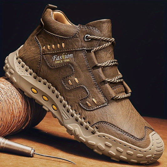 Men's Casual Sneakers - Versatile Sneakers for Running, Walking & Hiking | Durable Rubber Sole, Lace-Up, Breathable Fabric Lining | Available in Black, White, Brown