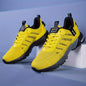 Men's Outdoor Sporty Sneakers: Bright Green with Black Stripes, Low Top, and EVA Soles - Perfect for Running and Casual Wear
