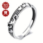 1pc S925 Pure Silvery Music Note Five-Line Music Score Ring Simple and Design Sense Women's Index Ring Suitable for Daily Travel and Play Weight about 2.21g