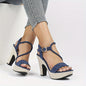 2023 Chic Women's High Heels - Open Toe, Block Heel Sandals with Ankle Strap, Lightweight & Comfortable for Summer