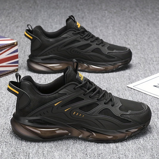 Men's Casual Athletic Sneakers - Breathable, Non-Slip Rubber Sole, Lace-Up Shoes for All Seasons, Chunky Sneakers, Movement Style, Leisure Style, Four Seasons