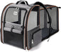 Large Cat Carrier Backpack Expandable - Pet Carrier Backpack for Small Dogs Medium Cats Fit up to 25 Lbs, Grey, L