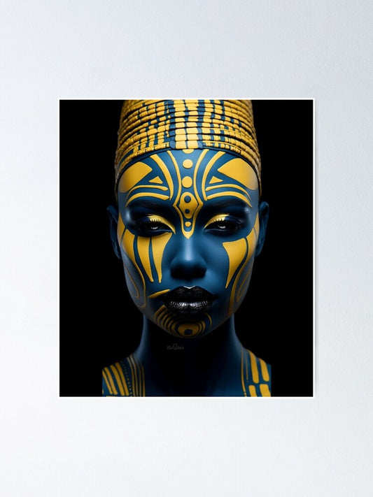 Regal Visage - A Captivating Tribal Portrait Poster