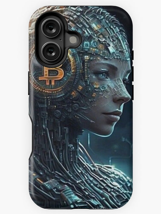 "Cyberpunk Bitcoin Visionary" iPhone Case