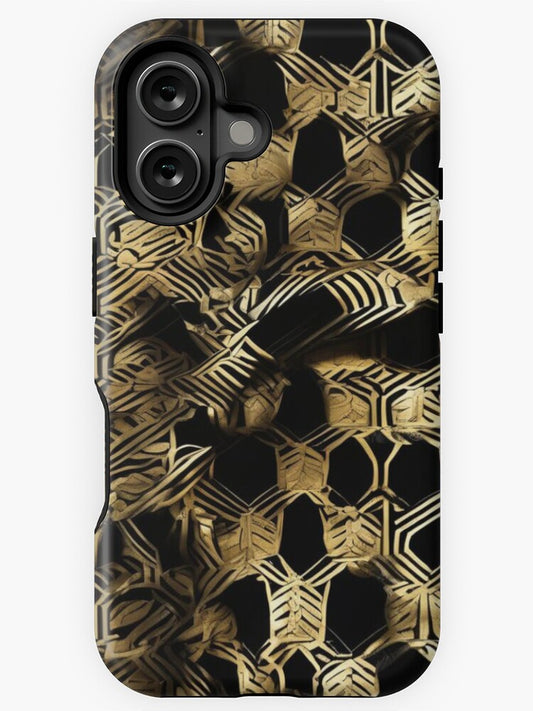 "Luxurious Golden Geometric Pattern" iPhone Case